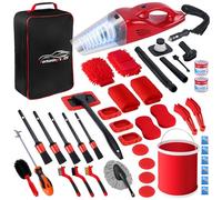 43PCS Car Detailing Kit Interior Cleaner, Auto Detailing Kit, Car Vacuum Car Interior Detailing Kit, Car Wash Kit with Bucket Detailing Brush Set Car Accessories for Motorcycle, Cars, Bikes, Wheels