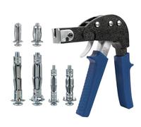 43Pcs Wall Anchor Setting Tool,Heavy Duty Hollow Plasterboard Wall Fixings | M4/M5/M6 Cavity Anchors Bolts,Rivet Gun,For Drywall Plaster Board Walls Brackit