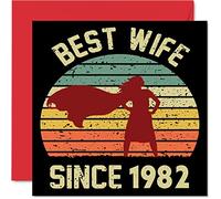 43rd Anniversary Card for Wife from Husband - Best Wife Since 1982 - I Love You Gifts, Happy 43rd Wedding Anniversary Cards for Partner, 145mm Greeting Cards Anniversaries