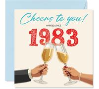 43rd Anniversary Card for Women and Men, Cheers Married Since 1983