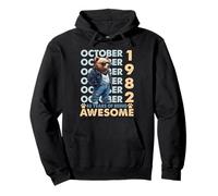 43rd Birthday Bear Legends October 1982 43 Years Old Mens Pullover Hoodie