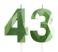 43rd Birthday Candles, Number 43 Dark Green Candles, Happy Birthday Candle for Cake Candle, Cake Topper Decorations for Party Wedding Anniversary Celebration