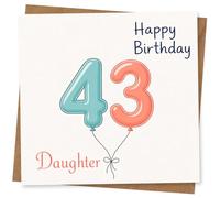 43rd Birthday Card for Daughter - Happy Birthday Balloons Design