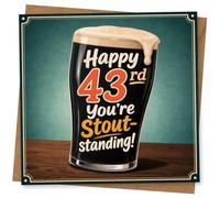 43rd Birthday Card for Her, Stout Pint Pun Quote