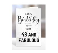 43rd Birthday Card for Mum, Happy Birthday, Gifts for Men or Women, Presents for Christmas, 43 and fabulous, 43 years old, Greetings Card, A5-100c_139