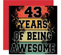 43rd Birthday Cards for Women Men - Being Awesome - Happy Birthday Card for 43 Year Old Woman Man Nephew Brother Friend Neighbour, 145mm Bday Greeting Cards