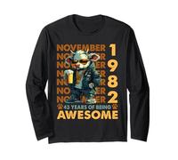43rd Birthday Cow Legends November 1982 43 Years Old Mens Long Sleeve T-Shirt