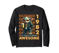 43rd Birthday Cow Legends October 1982 43 Years Old Mens Long Sleeve T-Shirt