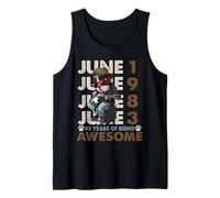 43rd Birthday Dog Lover June 1996 Vintage 43 Years Old Men Tank Top