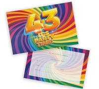 43rd Birthday Party Invitations Men Women - Now It's Party Time 20 Pack - Adults Birthday Invitations for Friends Family A6 Bday Party Invites Invitation Cards with Folding Envelopes