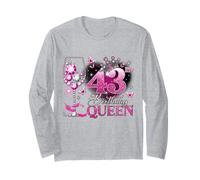 43rd Birthday Queen Pink Wine 43 Years Old Women Girls Long Sleeve T-Shirt