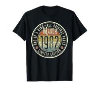 43rd Birthday Vintage March 1982 Retro Limited Edition T-Shirt