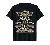 43rd Birthday Vintage Tee For Legends Born In May 1982 T-Shirt