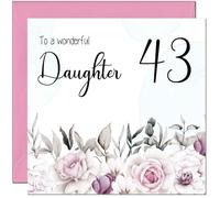 43rd Daughter Birthday Card for Daughter Floral Elegant Birthday Card for 43 Year old Forty Three, Forty Third