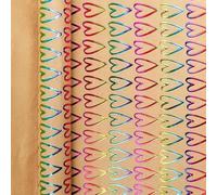 43x300cm Happy Birthday Valentine's Day Gift Wrapping Paper Retro Yellow Kraft Paper Colorful Wrapping Paper