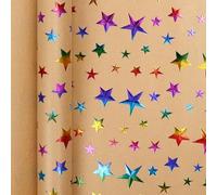 43x300cm Happy Birthday Valentine's Day Gift Wrapping Paper Retro Yellow Kraft Paper Colorful Wrapping Paper
