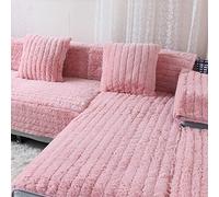 43x83inch Winter Plush Furniture Protector Couch Slipcover Modern Home Sofa Loveseat Cover Machine Washable Pink Faux Fur Sofa Slipcover Throw for Pet Kid One Piece