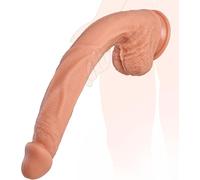 44.5 cm Extra Long Realistic Dildo with Suction Cup - 33 cm Insertable Deep Anal & Vaginal Training Toy, 5.8 cm Diameter Dual-Layer Silicone, Flexible Snake-Like Design for Experienced Users - Huge Th