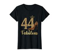44 and Fabulous Leopard Heels 44th Birthday 44 Year Old T-Shirt