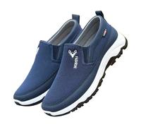 (44, Blue) Men Orthopedic Shoes Breathable Flat Slip On for Outdoor Activity Hiking Walking