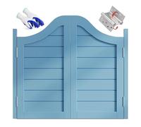 44" Heavy Duty Dual Swing Cafe Doors Auto Close Wood Saloon Half Door with Hinges & Hardware Indoor Counter Entrance Bar Porch Door (Blue W130xH100cm)