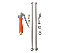 44 Inch Adjustable Sprayer Wand Stainless Steel Brass Barbs 1/4 3/8 Inch Hose Fittings 3 Length Settings Lockable Handle Garden Watering