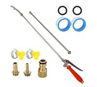 44 Inch Stainless Steel Spray Rod with Built-in Shut-Off Valve, Brass Barb Fittings (1/4" & 3/8"), Quick-Coupler Hose Connection, Adjustable Mist/Stream