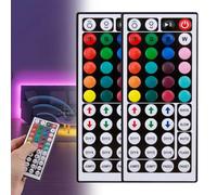 44 Key IR LED Remote Controller 2 Pack Wireless RGB Control for LED Strip Lights,LED Light Remote Controller Replacement Accessories with Hook & Loop Tape DC5V/12V/24V for 5050 3528 2835 SMD Strips