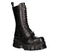 (44) New Rock M-MILI211C-C1 Unisex Black Leather Boots