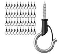 44-Pack 304Stainless Steel Q-Hanger Hook, Indoor and Outdoor Hooks Home Christmas Lights Hanger Hooks with Screw for Garage New Year Party Outdoor Easy Release Wire and Fairy Led Lights