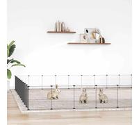 44-Panel Pet Cage with Door Black 35x35 cm Steel