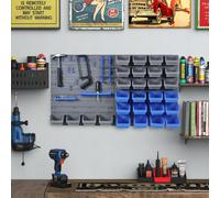 44 Pcs On-Wall Garage DIY Storage Unit with 28 Cubes 10 Hooks 2 Boards DURHAND Blue One Size