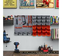 44 Pcs On-Wall Garage DIY Storage Unit with 28 Cubes 10 Hooks 2 Boards DURHAND Red One Size