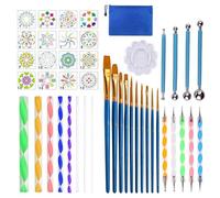 44 Piece Mandala Dotting Tools DIY Painting Stencils Ball Palette Paint Brushes Multifunction Embossing Dot Kit for Canvas Rocks Coloring Drawing Crafting Art Supplies Handwork Dec