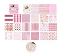 44 Sheets Vintage Patterned Scrapbook Paper - 80x80mm Decorative Scrapbooking Supplies with 5 Random Buttons for Junk Journaling, Card Making, DIY Photo Album Decoration (Pink)