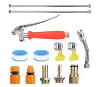 44" Sprayer Wand Replacement Kit, Stainless Steel Watering Lance with 1/4", 3/8", 1/2" Quick Connectors, Brass Barbs & Hose Clamps Adjustable Nozzle Universal Garden Pressure Pump Spray Accessories