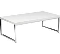 44" x 22" Wall Street Coffee Table White Top/Chrome Base