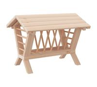 'vidaXL Solid Wood Rabbit Hay Feeder - Natural Fir Pet Hay Rack with Removable Lid - Ideal for Rabbits, Guinea Pigs, Chinchillas - 44x33x33 cm