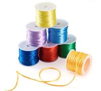 44 Yards Rattail Nylon Satin Cord 2mm Colorful Nylon String Trim Beading String Cords Chinese Knotting Cord for Friendship Bracelets Necklaces Jewelry Making, Tassels and Craft