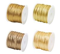 44 Yards Rattail Nylon Satin Cord 2mm Gold Nylon String Trim Beading String Cords Chinese Knotting Cord for Friendship Bracelets Necklaces Jewelry Making, Tassels and Craft