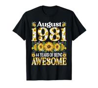 44 Year Old Floral August 1981 44th Birthday Women Apparel T-Shirt