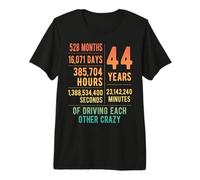 44 Years Married Funny 44th Wedding Anniversary Premium T-Shirt