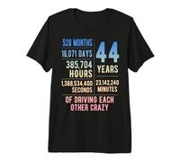44 Years Married Funny 44th Wedding Anniversary Premium T-Shirt