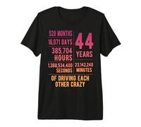 44 Years Married Funny 44th Wedding Anniversary Premium T-Shirt