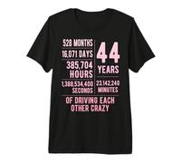 44 Years Married Funny 44th Wedding Anniversary Premium T-Shirt