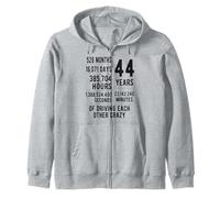 44 Years Married Funny 44th Wedding Anniversary Zip Hoodie