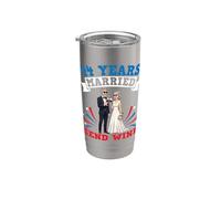 44 Years Married Send Wine 44th Wedding Anniversary Couple Stainless Steel Insulated Tumbler