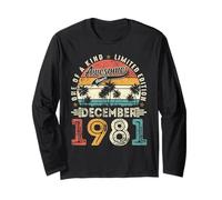 44 Years Old Vintage December 1981 Retro 44th Birthday Men Long Sleeve T-Shirt