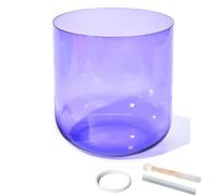 440/432Hz Blue Alchemy Clear Quartz Crystal Sound Bowl, Natural Cosmic Light Alchemy Bowl For Sound Healing And Meditation,A Note-6In 440Hz