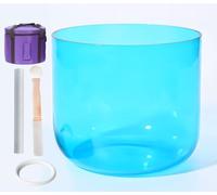 440/432Hz Light Blue Natural Cosmic Light Singing Bowl, Cosmic Light Alchemy Bowl For Sound Healing And Meditation, Prayer, Stress Reduction,D Note-7In 432Hz+Bag